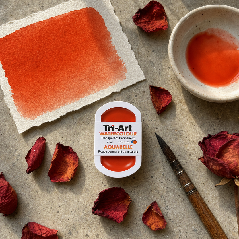 Tri-Art Water Colours - Transparent Permanent Red Light