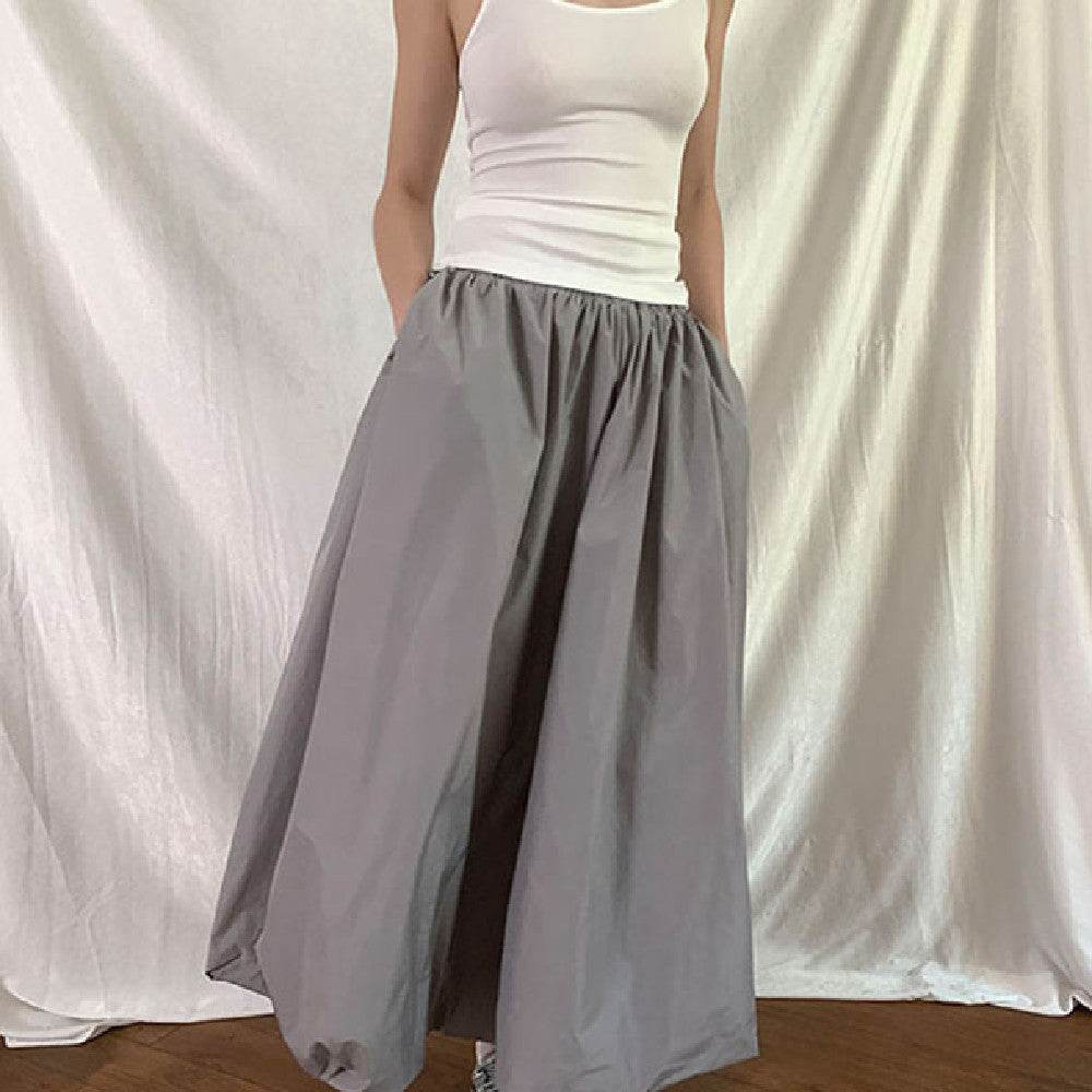 Women's All-match Simple Elegant Gathered Long  Maxi Skirt