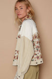 Floral Corduroy Quilted Button Down Jacket
