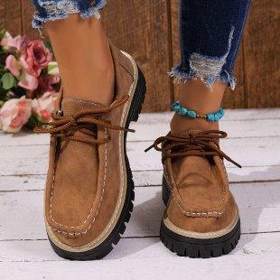 Lace-up British-style Loafers For Women