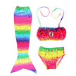 Girls Mermaid Bikini Set for Kids – 3-Piece Swimsuit with Skirt, Panties & Bra (Ages 3–8)