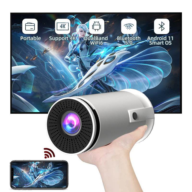 Mini Smart Projector – Portable 4K WiFi6 Design for Home Theater & Outdoor Movies