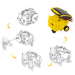 PicassoTiles - PicassoTiles 6-in-1 STEM Kids Solar Powered UFO Robot Kit