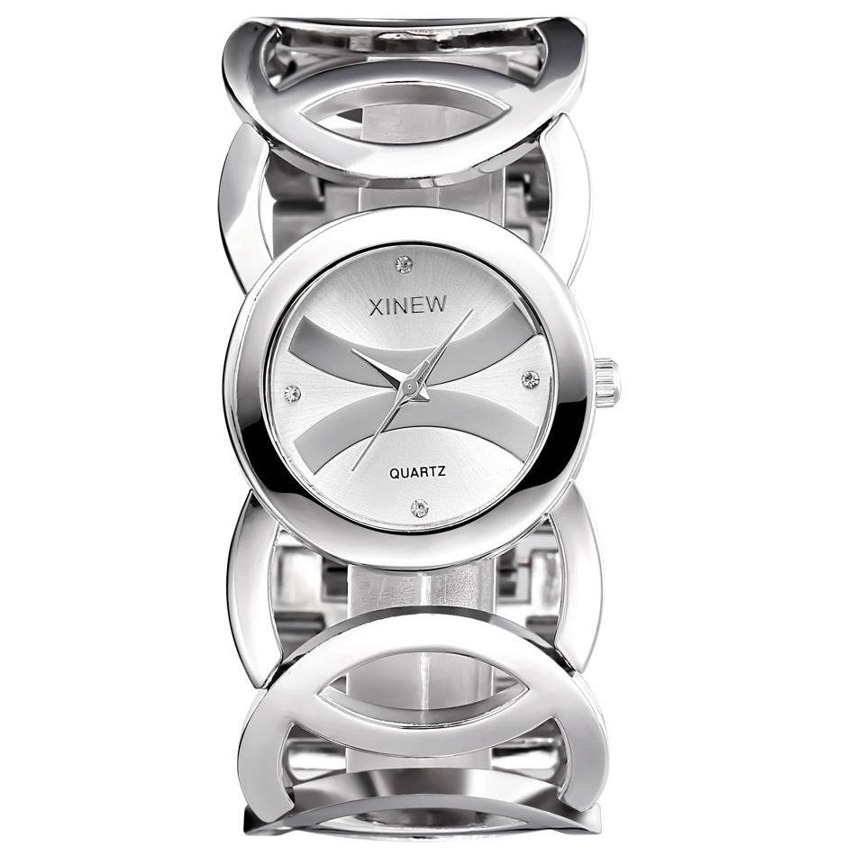 Stainless steel bracelet watch for ladies