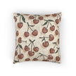 Cherry Pattern Woven Pillow — Rustic Farmhouse Decorative Throw Cushion