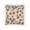 Cherry Pattern Woven Pillow — Rustic Farmhouse Decorative Throw Cushion