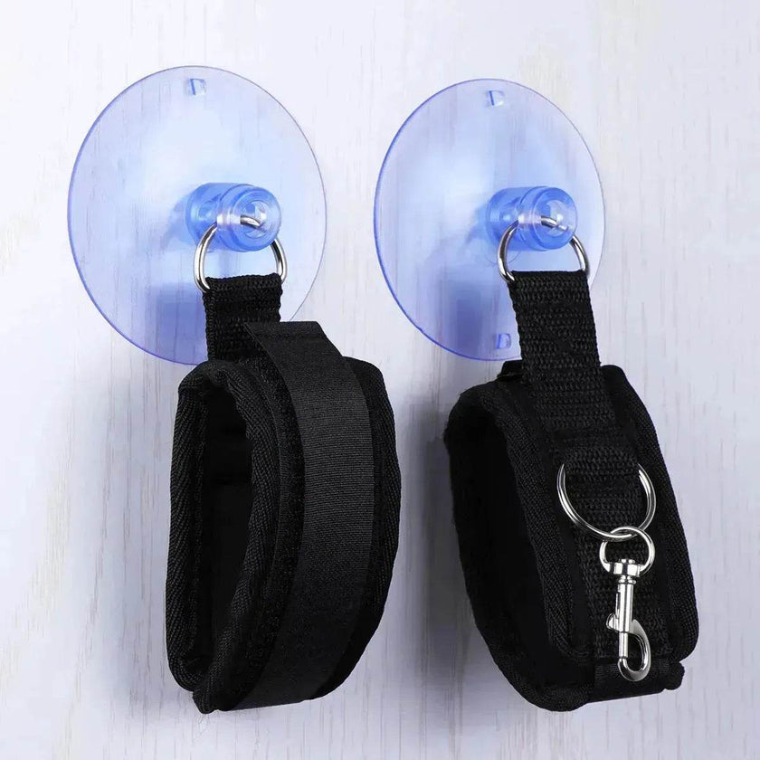 BDSM Bondage Restraint Sex Handcuff and Ankle cuff with Suction Cup