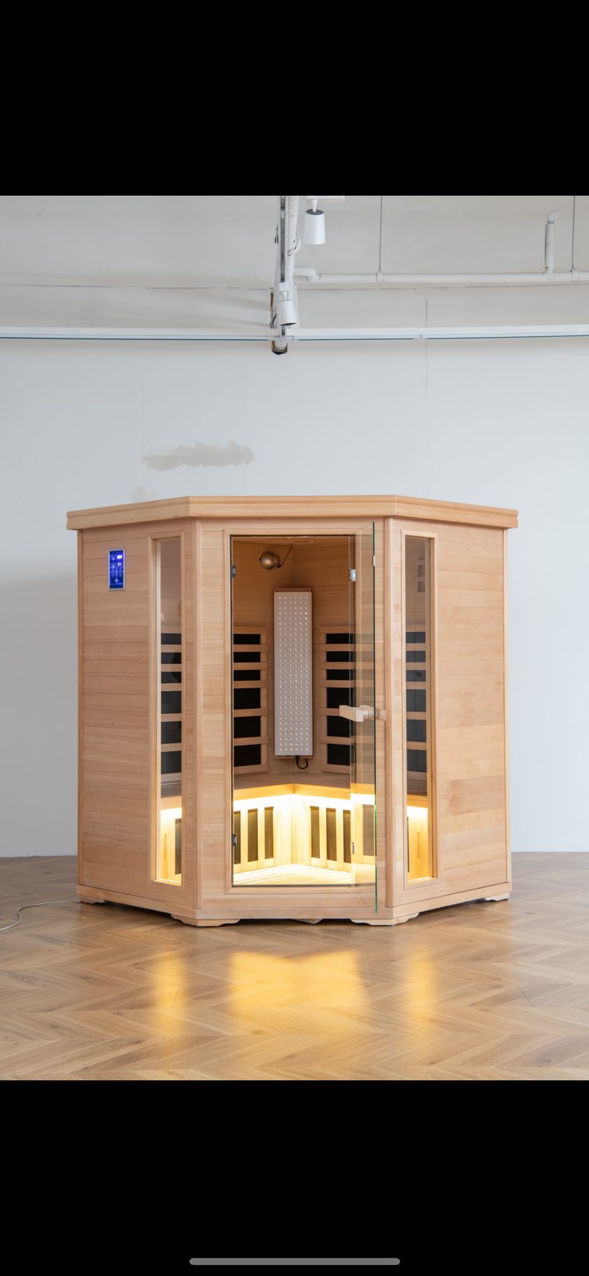 Costway- Premium Corner 3D Full Spectrum Sauna With Red Light Therapy/ Far Infrared-App Controlled, Fully Loaded-Low EMF, JV11522US