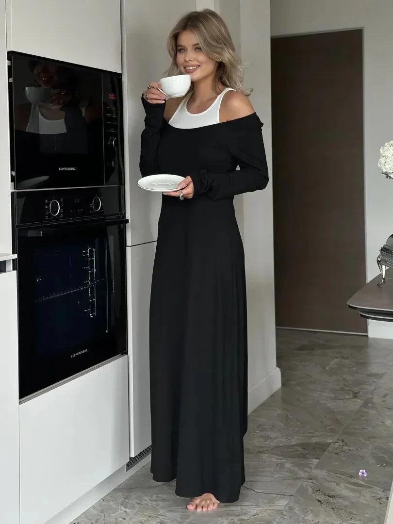 Stitching Dress – Street Fashion Patchwork Long Skirt for Women