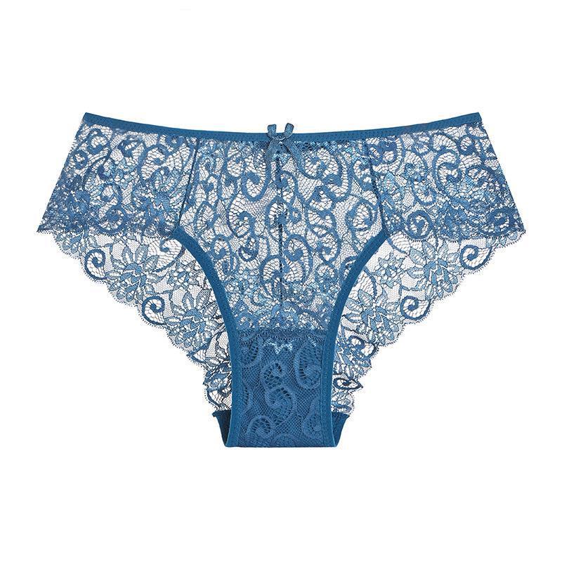 Women's Seamless Mid-Waist Lace Briefs pant with Bow Detail for Everyday Wear