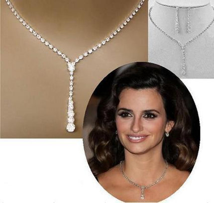 C192 simple bride rhinestone sweater chain 2 pieces