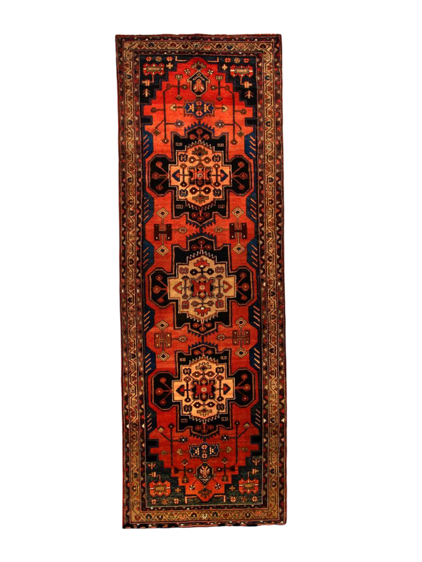 Persian Hamadan Runner Rug | 3' 6” x 9' 8