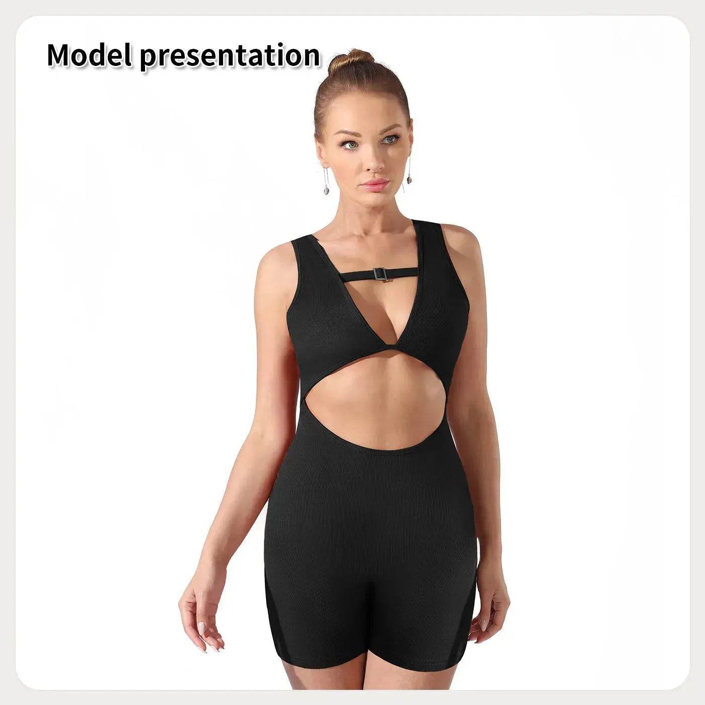 Women Cut out Unitard Short Bodysuit