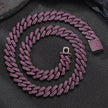 Box Buckle 14mm Bar Cuban Link Chain Bracelet and Necklace 2pcs
