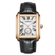 Square Quartz Leather Strap Alloy Watch Men