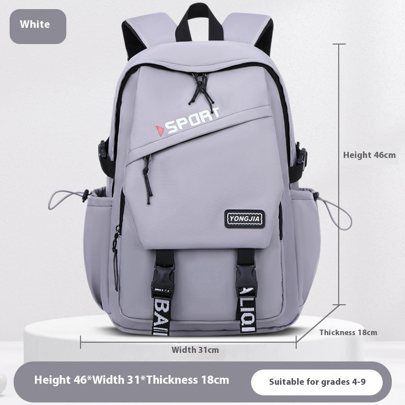 Sport School Backpack for Girls – Large Capacity, Waterproof Oxford Cloth (Black, Gray, Purple)