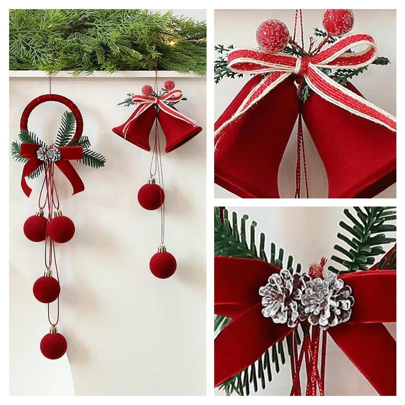 Exquisite Christmas Shop Windows Tree Hanging Decorations Ornaments Festival Party Atmosphere Decoration Props Christmas Bells