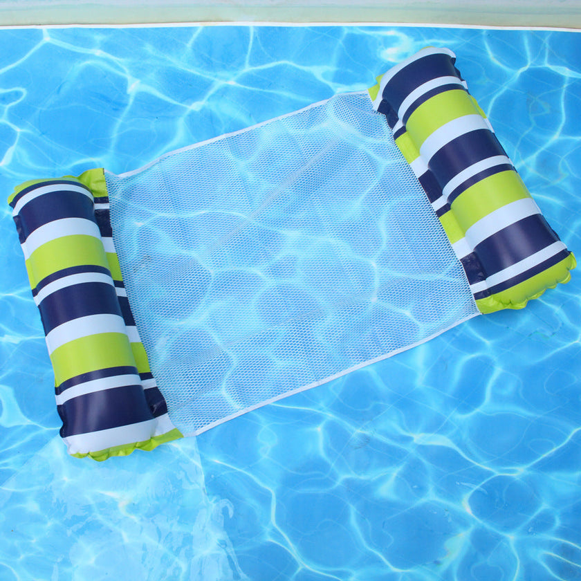 Inflatable Pool Float Lounger – Foldable Striped Floating Row for Adults