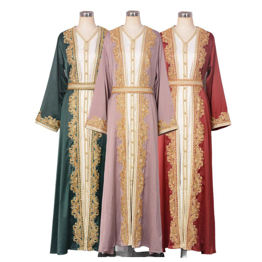 Muslim Women's Wear Beaded Two-piece Set Dress