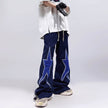 Five-pointed Star Embroidery Denim Horn Loose Straight Casual All-match Mop Jeans Baggy Trousers Men