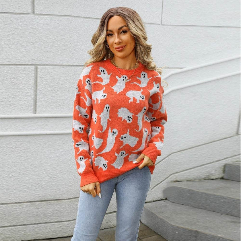 Halloween Sweater Pullover Plus Size Knitwear