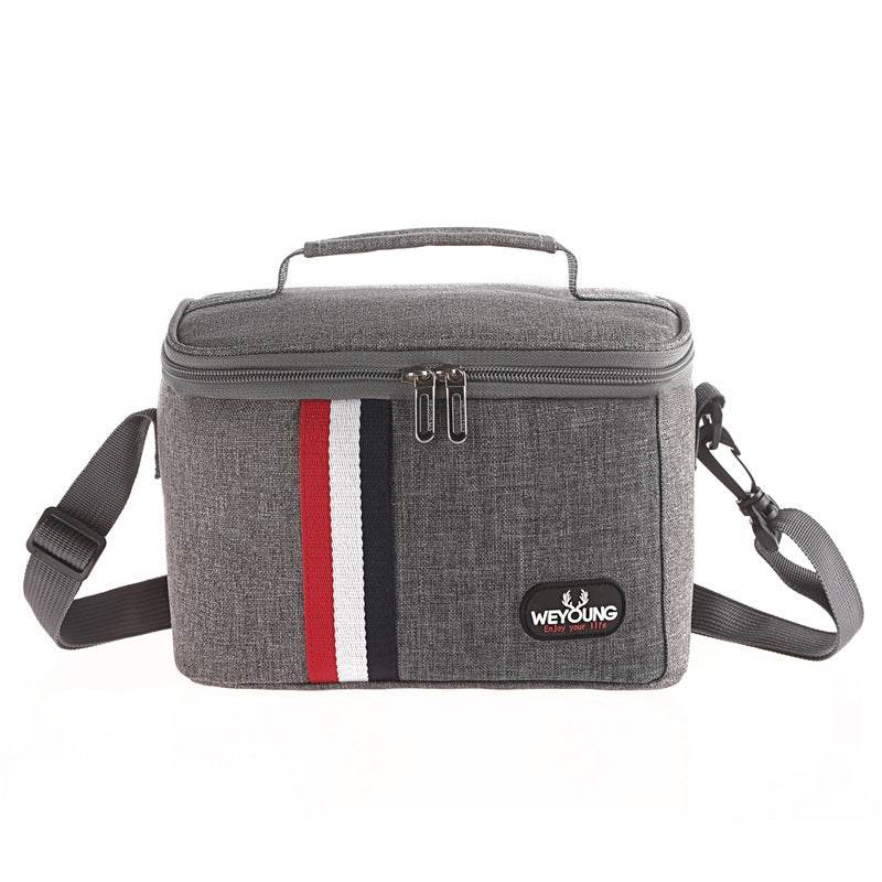 Striped Insulated Lunch Bag – Korean-Style Cloth Tote