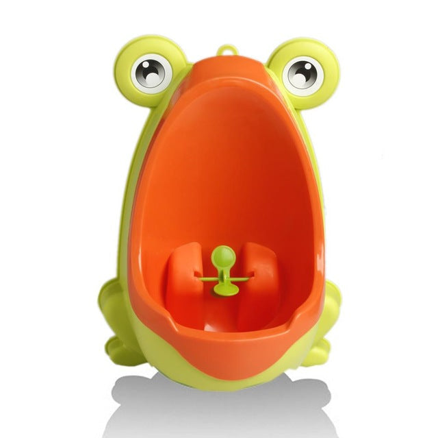 Wall Mounted Potty Trainer Toilet Frog Toddler Boy Urinal with Aiming Target