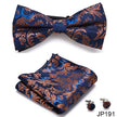 Men's Jacquard Bow Tie Set – Bow Tie, Pocket Square & Cufflinks | 36 Colors | Canada & USA