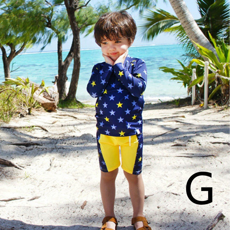 Boys Split Quick-Dry Swimsuit | Kids Two-Piece Polyester Swimwear Canada