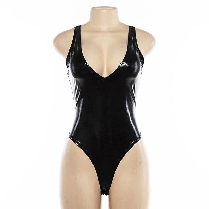 Women's Triangular Low-Cut One-Piece Swimsuit | Tight Elastic Swimwear S-3XL