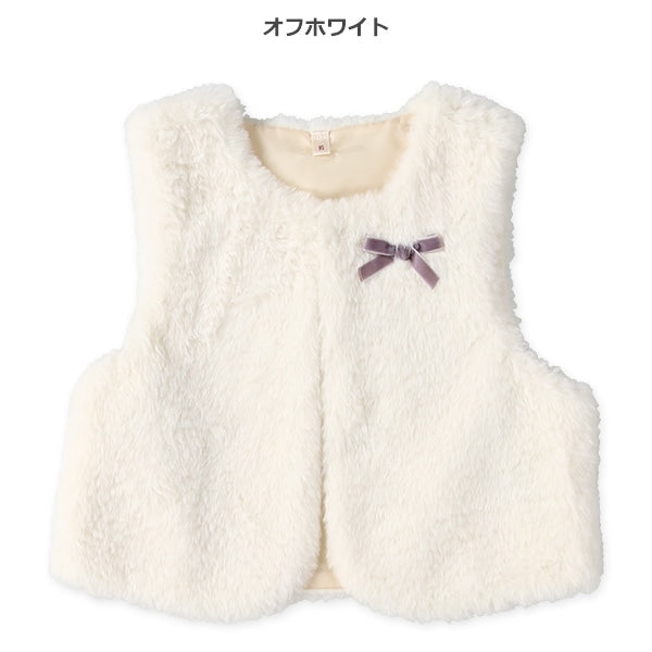 西松屋 ELFINDOLL フェイクファーリボン付きベスト 正規品