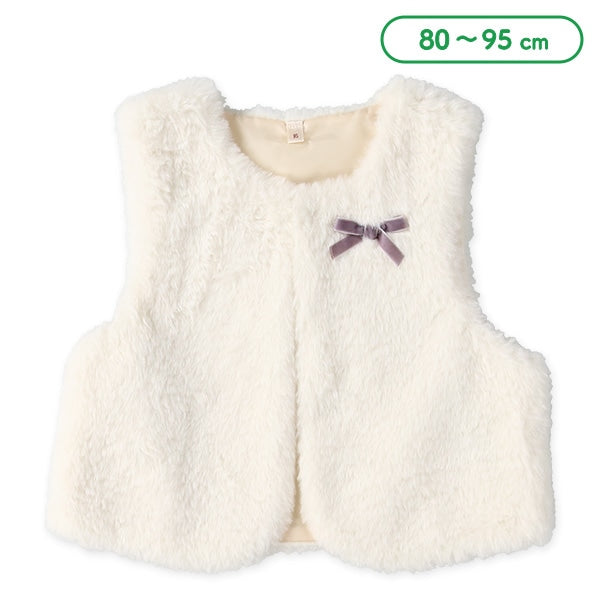 西松屋 ELFINDOLL フェイクファーリボン付きベスト 正規品