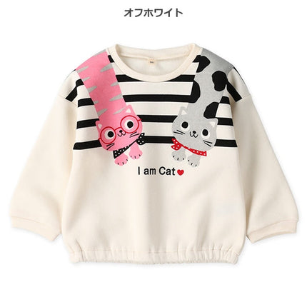 西松屋 ELFINDOLL 裏起毛ねこボーダートレーナー 正規品