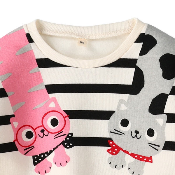 西松屋 ELFINDOLL 裏起毛ねこボーダートレーナー 正規品