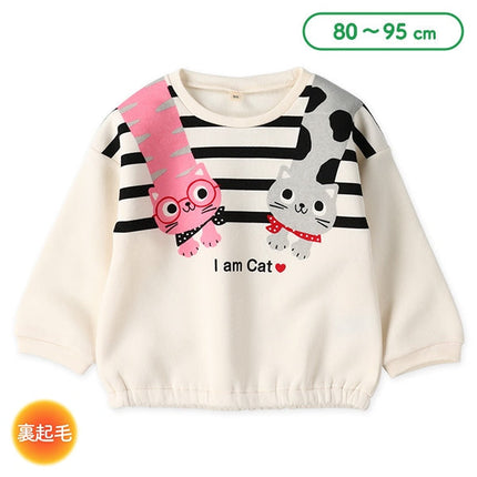 西松屋 ELFINDOLL 裏起毛ねこボーダートレーナー 正規品