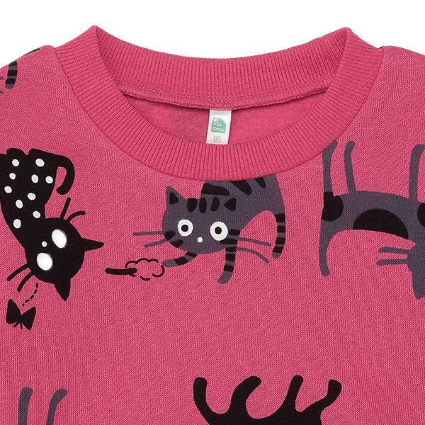 西松屋 ELFINDOLL 裏起毛ねこ総柄トレーナー 正規品