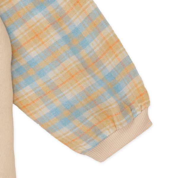 西松屋 ELFINDOLL CLASSIC 裏起毛袖布帛チェックトレーナー 正規品