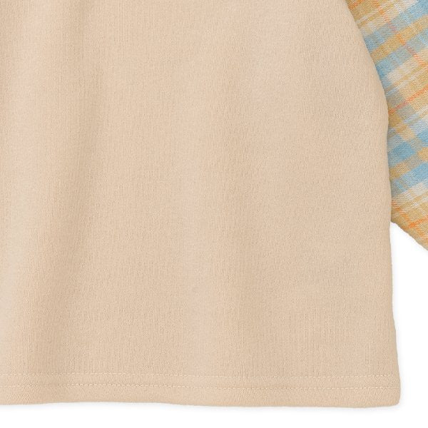 西松屋 ELFINDOLL CLASSIC 裏起毛袖布帛チェックトレーナー 正規品