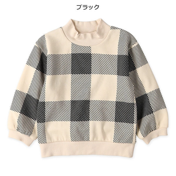 西松屋 ELFINDOLL 裏起毛チェックモックネックトレーナー 正規品