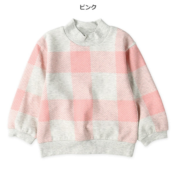 西松屋 ELFINDOLL 裏起毛チェックモックネックトレーナー 正規品