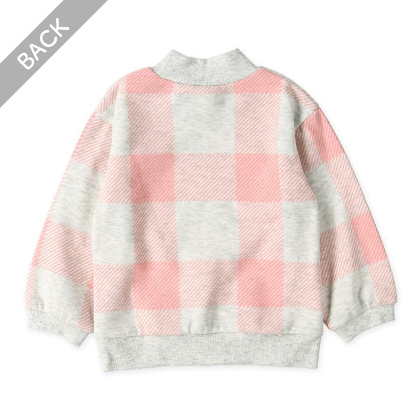 西松屋 ELFINDOLL 裏起毛チェックモックネックトレーナー 正規品