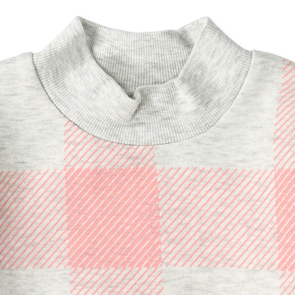 西松屋 ELFINDOLL 裏起毛チェックモックネックトレーナー 正規品