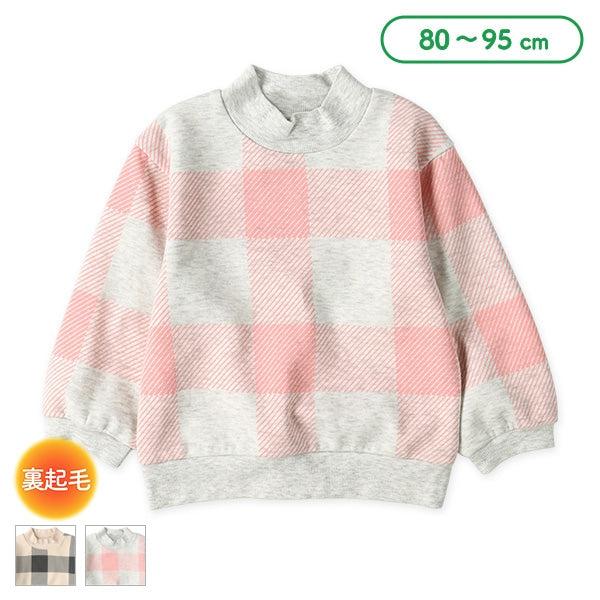 西松屋 ELFINDOLL 裏起毛チェックモックネックトレーナー 正規品