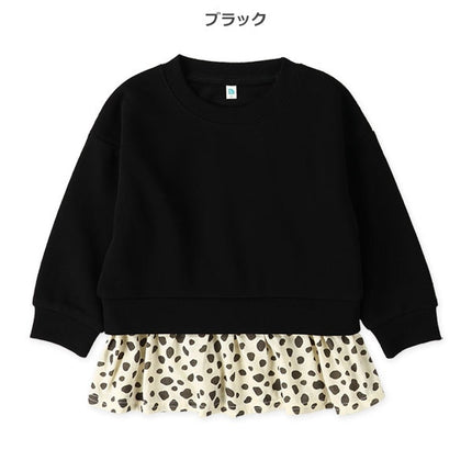 西松屋 ELFINDOLL 裏起毛裾総柄フリルトレーナー 正規品