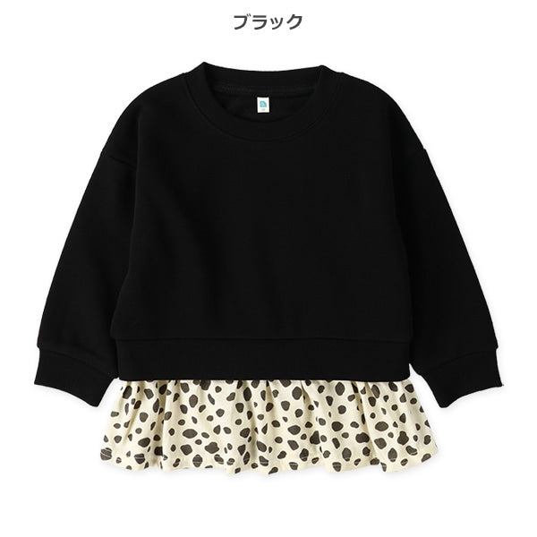 西松屋 ELFINDOLL 裏起毛裾総柄フリルトレーナー 正規品