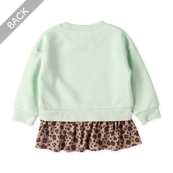 西松屋 ELFINDOLL 裏起毛裾総柄フリルトレーナー 正規品