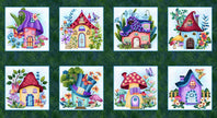 Down the Fairy Path - Forest Multi Fairy House Blocks Panel - 3437-66