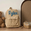 Personalised Children's School Bag – Cartoon Name Backpack (Beige, Blue, Green, Pink)