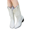 Black Western Cowboy Boots Pointed Toe Shoes Women