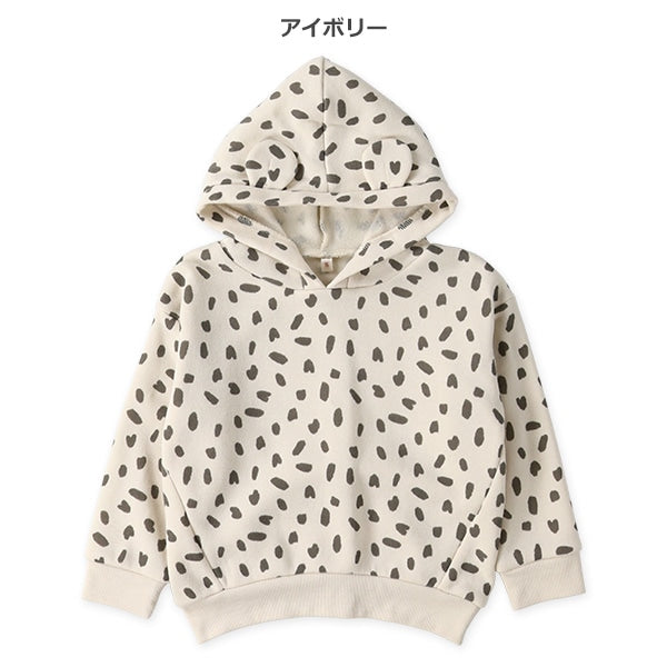 西松屋 ELFINDOLL 裏起毛アニマル柄耳付きパーカー 正規品